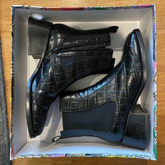 Jeffery Campbell Black Croc Boots - Picture 1 of 7